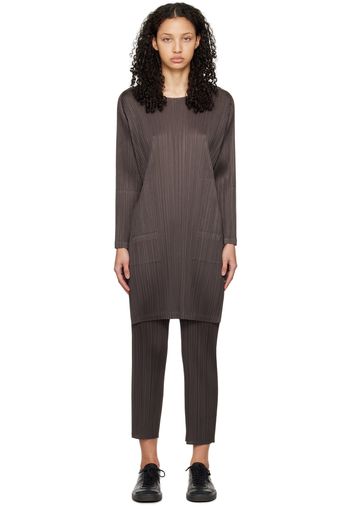 PLEATS PLEASE ISSEY MIYAKE Gray Monthly Colors January Minidress