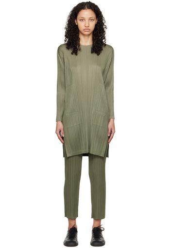 PLEATS PLEASE ISSEY MIYAKE Green Monthly Colors January Minidress