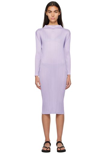 Pleats Please Issey Miyake Purple Monthly Colors October Midi Dress