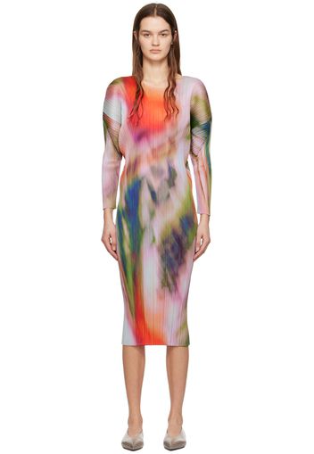 PLEATS PLEASE ISSEY MIYAKE Multicolor Turnip & Spinach Maxi Dress