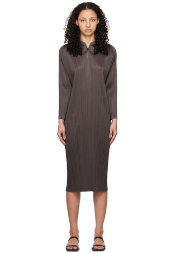 PLEATS PLEASE ISSEY MIYAKE Gray Monthly Colors January Maxi Dress