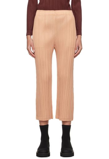 Pleats Please Issey Miyake Beige Monthly Colors October Trousers