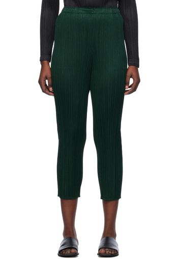 Pleats Please Issey Miyake Green Basics Trousers