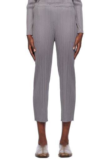 Pleats Please Issey Miyake Gray Basics Trousers