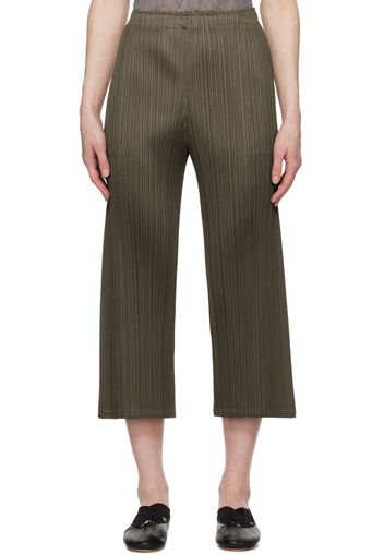 PLEATS PLEASE ISSEY MIYAKE Khaki Monthly Colors March Trousers