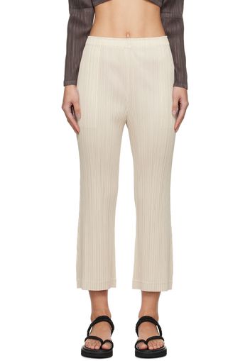 PLEATS PLEASE ISSEY MIYAKE Off-White Thicker Bottoms 1 Trousers