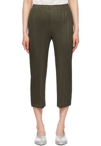 PLEATS PLEASE ISSEY MIYAKE Khaki Thicker Bottoms 2 Trousers