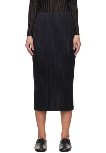 PLEATS PLEASE ISSEY MIYAKE Black Thicker Bottoms 1 Midi Skirt