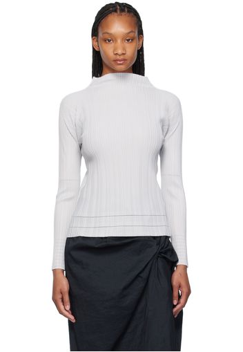 PLEATS PLEASE ISSEY MIYAKE Gray Soft Pleats Turtleneck