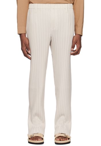 HOMME PLISSÉ ISSEY MIYAKE Beige Box Pleats Ensemble Trousers