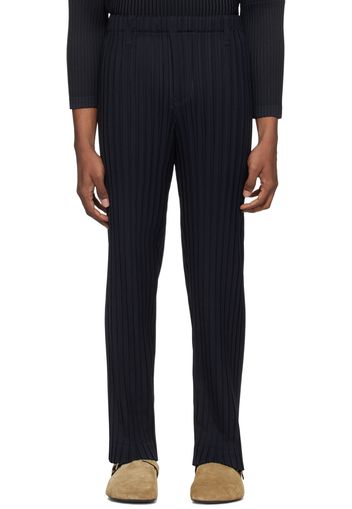 HOMME PLISSÉ ISSEY MIYAKE Navy Box Pleats Ensemble Trousers