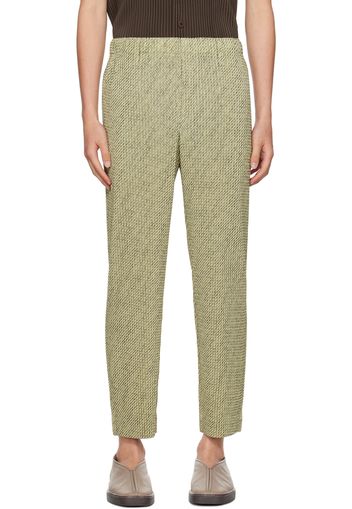 HOMME PLISSÉ ISSEY MIYAKE Green Diagonals Trousers