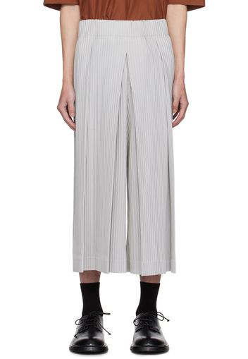 HOMME PLISSÉ ISSEY MIYAKE Gray Tucked Trousers