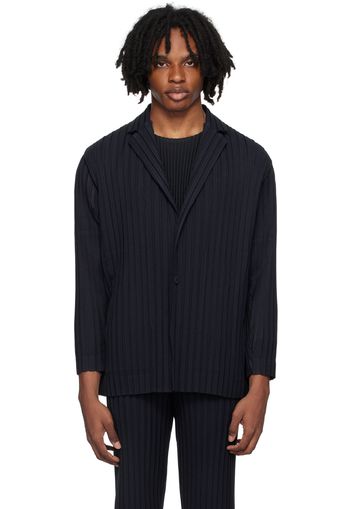 HOMME PLISSÉ ISSEY MIYAKE Navy Box Pleats Ensemble Blazer