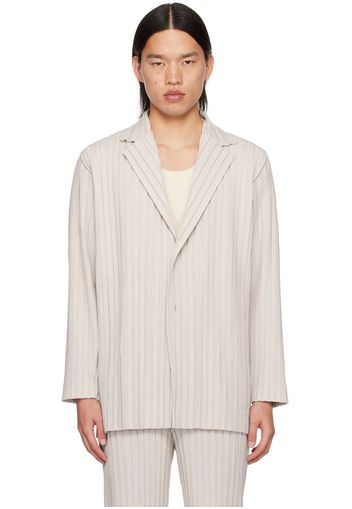 HOMME PLISSÉ ISSEY MIYAKE Beige Box Pleats Ensemble Blazer