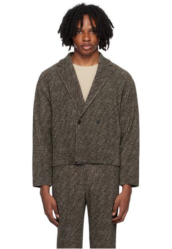 HOMME PLISSÉ ISSEY MIYAKE Brown Diagonals Blazer