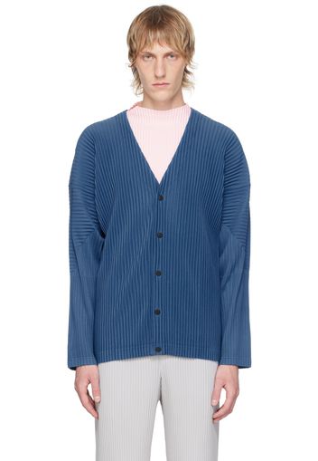 HOMME PLISSÉ ISSEY MIYAKE Blue Pleated Cardigan