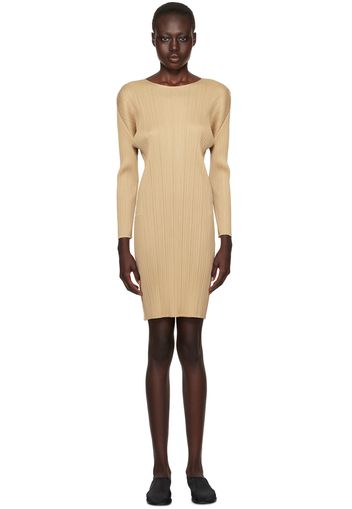 PLEATS PLEASE ISSEY MIYAKE Beige Monthly Colors August Minidress