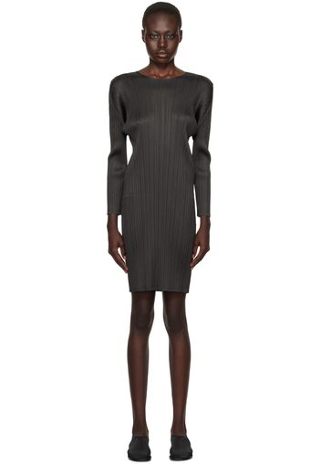 PLEATS PLEASE ISSEY MIYAKE Black Monthly Colors August Minidress