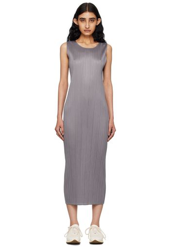 PLEATS PLEASE ISSEY MIYAKE Gray Basics Midi Dress