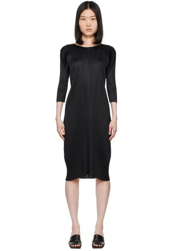 PLEATS PLEASE ISSEY MIYAKE Black Monthly Colors June Midi Dress