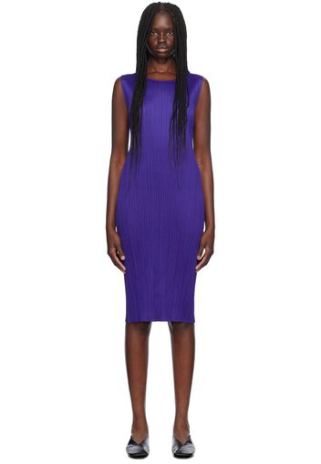 PLEATS PLEASE ISSEY MIYAKE Blue Monthly Colors July Midi Dress