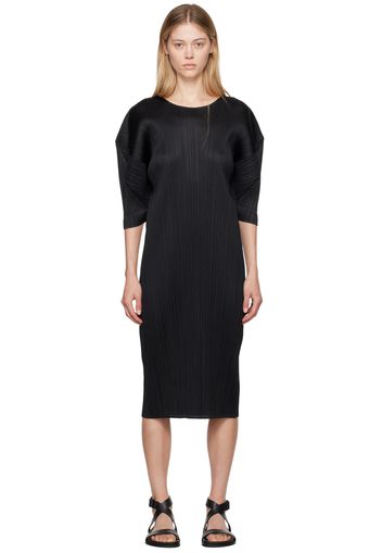 PLEATS PLEASE ISSEY MIYAKE Black Monthly Colors July Midi Dress