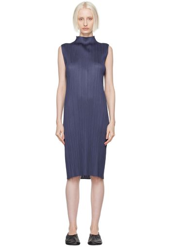 PLEATS PLEASE ISSEY MIYAKE Navy Monthly Colors August Midi Dress