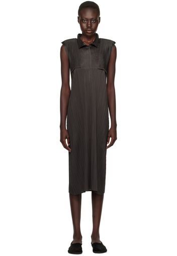 PLEATS PLEASE ISSEY MIYAKE Black Monthly Colors August Midi Dress