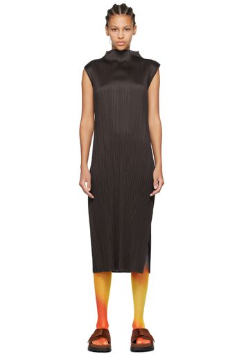 PLEATS PLEASE ISSEY MIYAKE Black Monthly Colors April Maxi Dress