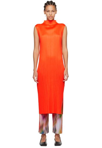 PLEATS PLEASE ISSEY MIYAKE Orange Monthly Colors April Maxi Dress