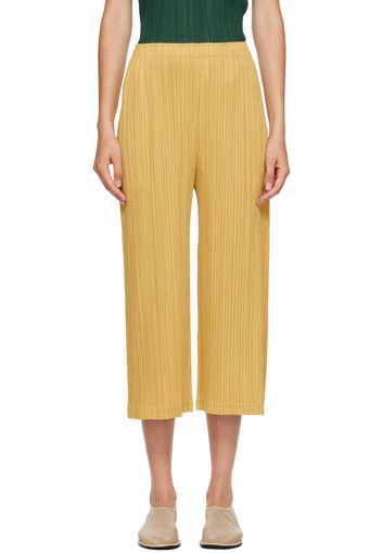 PLEATS PLEASE ISSEY MIYAKE Yellow Thicker Bottoms 1 Torusers