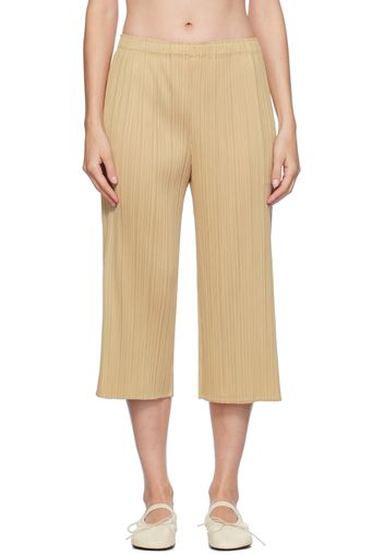 PLEATS PLEASE ISSEY MIYAKE Beige Monthly Colors August Trousers