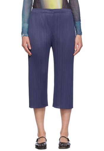 PLEATS PLEASE ISSEY MIYAKE Navy Monthly Colors August Trousers