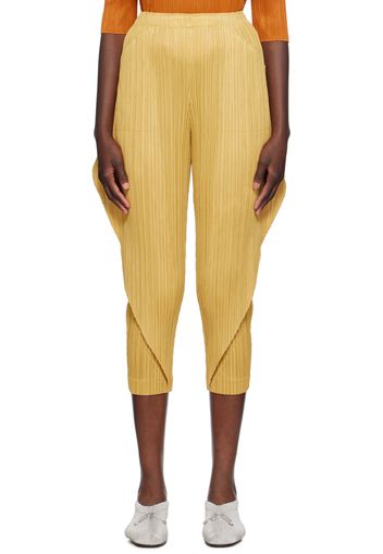 PLEATS PLEASE ISSEY MIYAKE Yellow Thicker Bottoms 1 Trousers