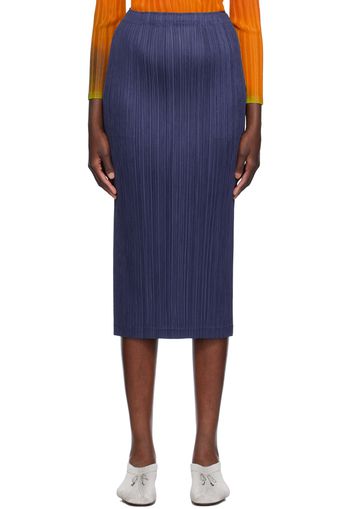 PLEATS PLEASE ISSEY MIYAKE Navy Thicker Bottoms 1 Midi Skirt