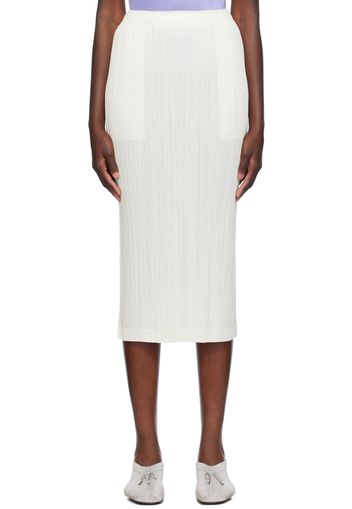 PLEATS PLEASE ISSEY MIYAKE Off-White Thicker Bottoms 1 Midi Skirt