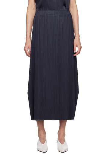 PLEATS PLEASE ISSEY MIYAKE Navy Monthly Colors June Maxi Skirt