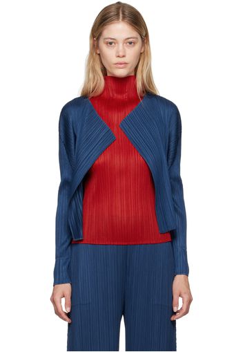 PLEATS PLEASE ISSEY MIYAKE Blue Monthly Colors June Cardigan