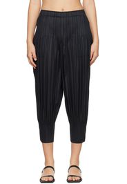 Pleats Please Issey Miyake Black Fluffy Basics Trousers