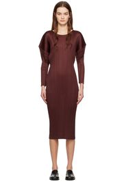 PLEATS PLEASE ISSEY MIYAKE Burgundy Monthly Colors February Maxi Dress