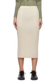 PLEATS PLEASE ISSEY MIYAKE Beige Thicker Bottoms 1 Midi Skirt