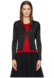 Pleats Please Issey Miyake Black Monthly Colors December Cardigan