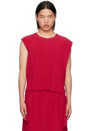 HOMME PLISSÉ ISSEY MIYAKE Red Rectangle Tank Top