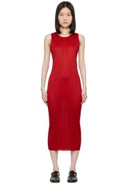 PLEATS PLEASE ISSEY MIYAKE Red New Colorful Basics 3 Midi Dress