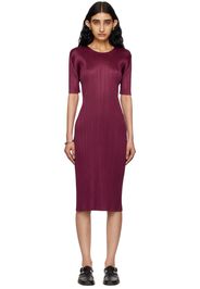 PLEATS PLEASE ISSEY MIYAKE Burgundy Monthly Colors May Midi Dress