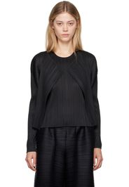 PLEATS PLEASE ISSEY MIYAKE Black Monthly Colors June Cardigan