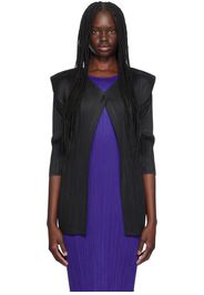 PLEATS PLEASE ISSEY MIYAKE Black Monthly Colors July Cardigan