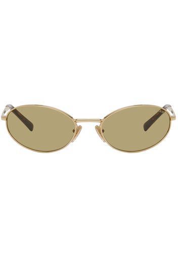 Prada Eyewear Gold Logo Sunglasses