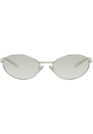 Prada Eyewear Silver Logo Sunglasses